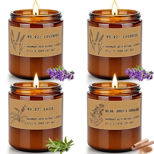 Candles for Home Scented Candle Gift Set for Thanksgiving Christmas Holiday Aromatherapy Candles for Women Stress Relief Meditation Yoga SPA Relaxing71 oz Non Toxic Soy Candles Pack of 4